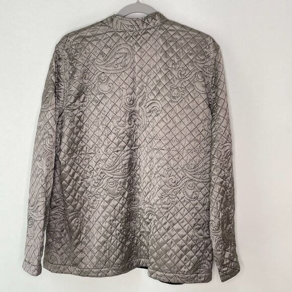 Women's Chico's Satin Quilted whimsiGoth Forest Jacket sz. 3 (L) #CC - Picture 2 of 8